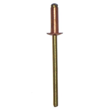 Blind Rivet, Dome Head, 0.15625 In Dia., 0.29 In L, Copper Body, 1000 PK